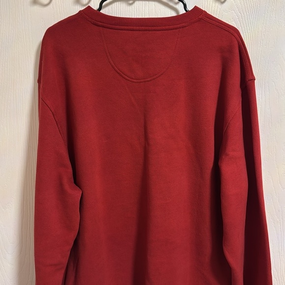 IZOD Logo Men’s Red Sweatshirt‎ Soft Warm XL Long Sleeves Crew Neck Embroidered - Picture 7 of 11